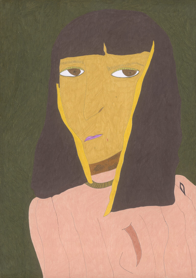 Cihan Çakmak, Version vom Selbst, 2026 Buntstift auf Hahnemühle Papier, 59,4 x 42 cm, courtesy the artist