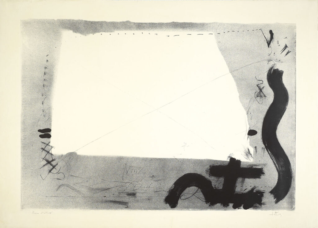 Antoni Tàpies, Ohne Titel, 1959. Pinsellithografie, Museum Morsbroich, Leverkusen